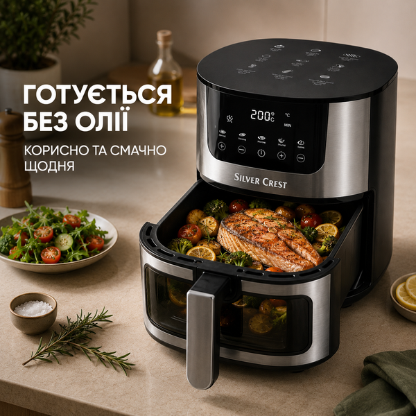 Аерогриль Silver Crest AirFryer 10 л 2200 Вт із сенсорним керуванням GR 244AirFryer фото
