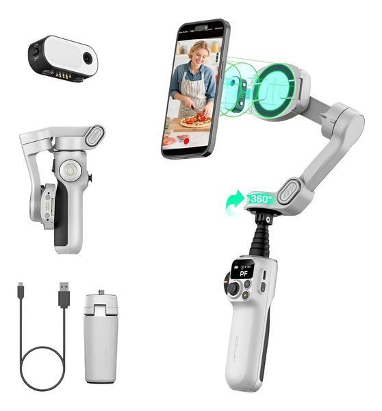 Триосьовий стабілізатор для смартфона AOCHUAN SMART P2 White STED 36891 фото